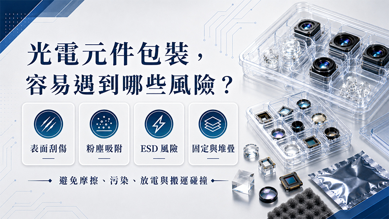 光電元件包裝常見的刮傷、粉塵、靜電與固定風險